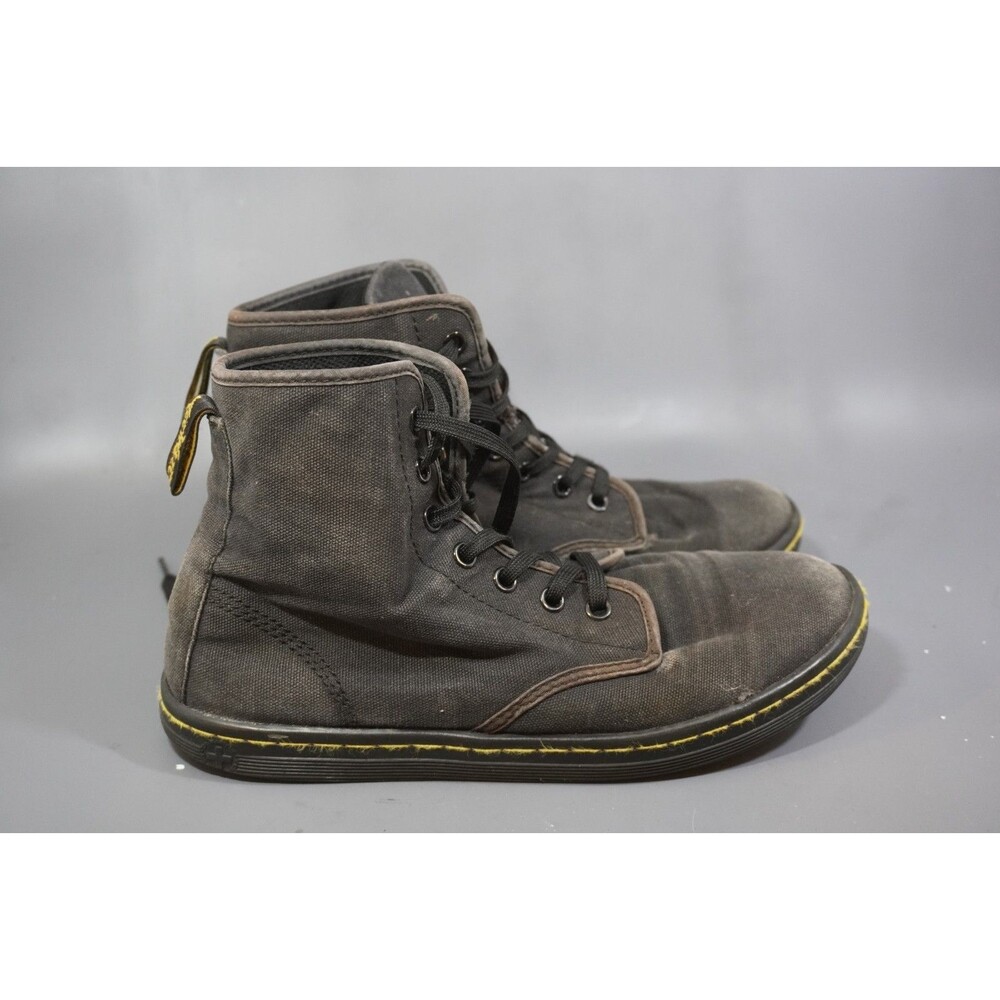 Doc Dr. Martens Shoreditch Black Canvas Boots Women's Size US 8 UK 6 EU 39